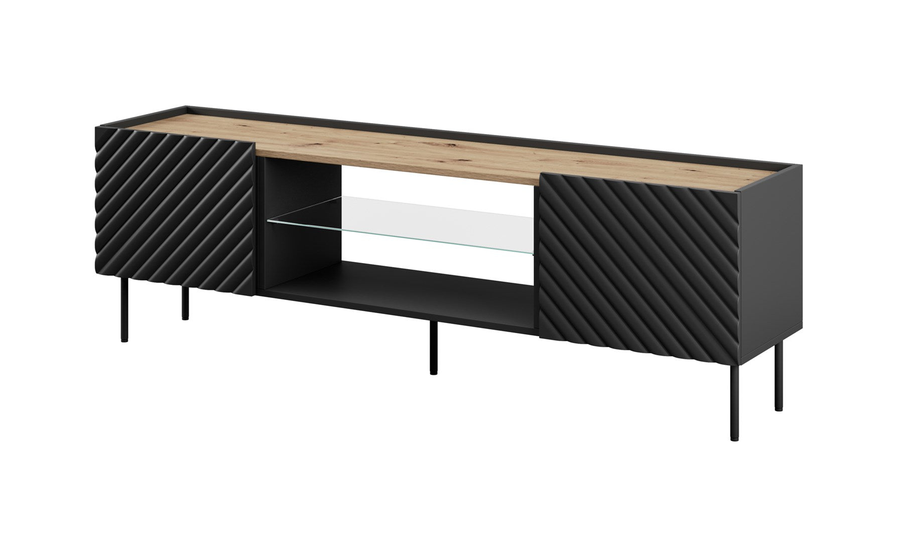 EF ONDA RTV Cabinet 180x40x39-58 Black