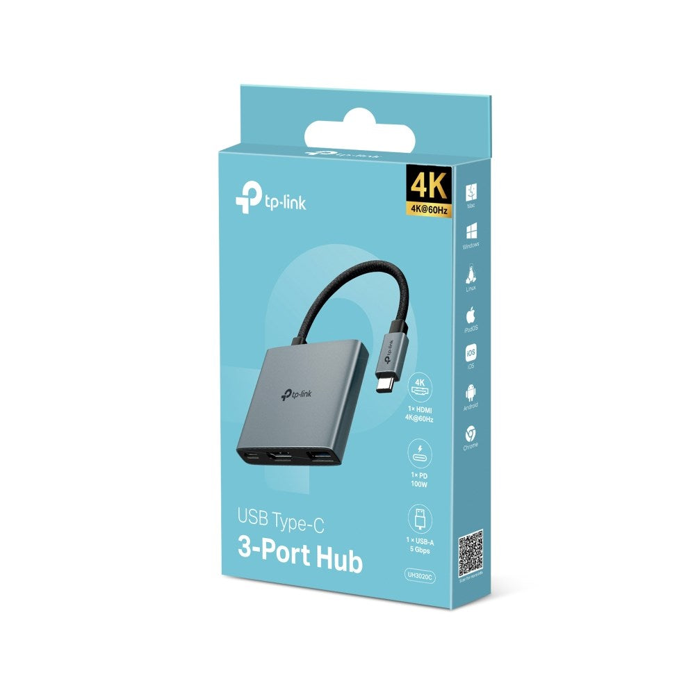 TP-Link UH3020C USB Type-C Hub 5000 Mbit/s Grey