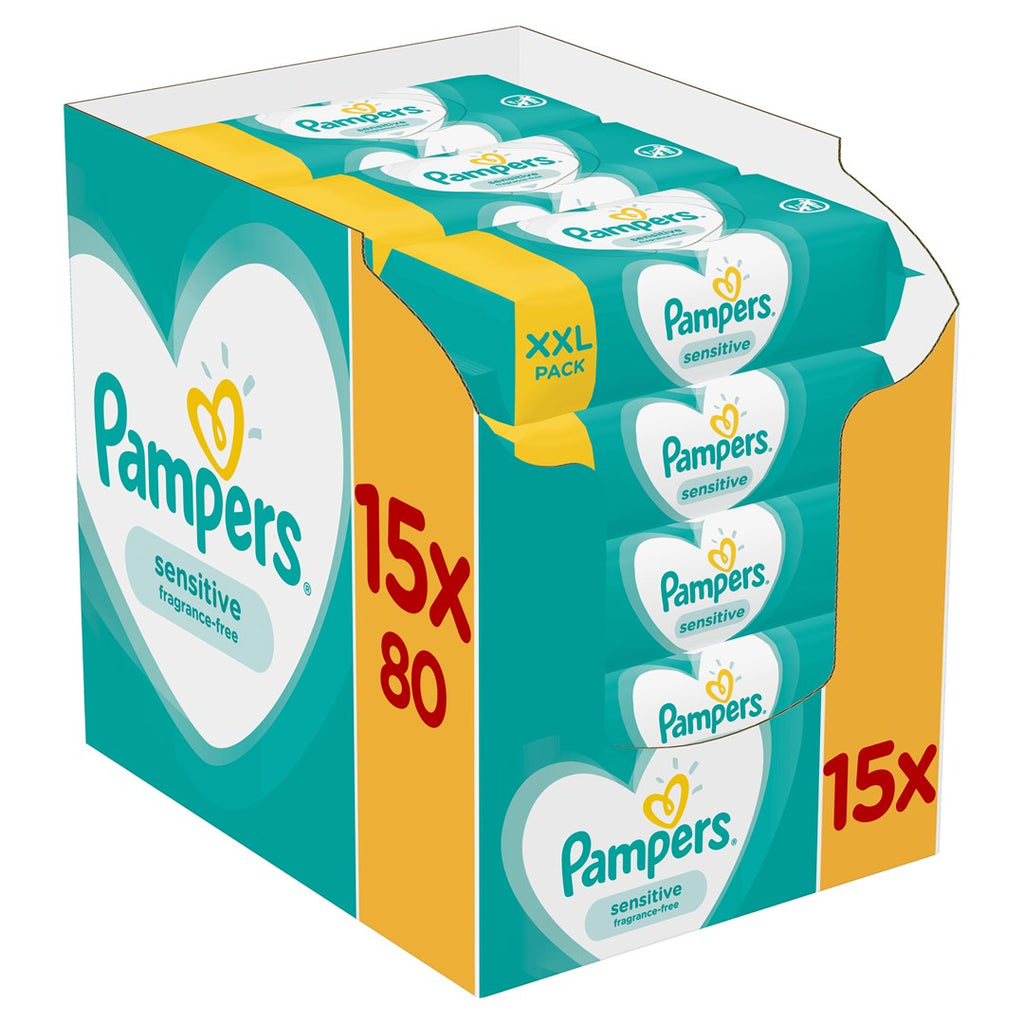 Pampers Sensitive Baby Wipes 15 Packs = 1200 Wipes