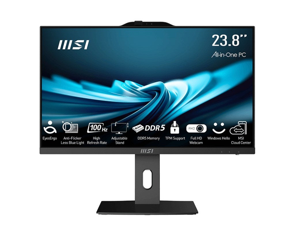 MSI AIO PRO AP242P 14M-649XEU i5-14400 23.8  IPS LED FHD Non-Touch Anti-Glare 16GB SSD512GB M.2 AX211 WiFi 6E NoOS Black