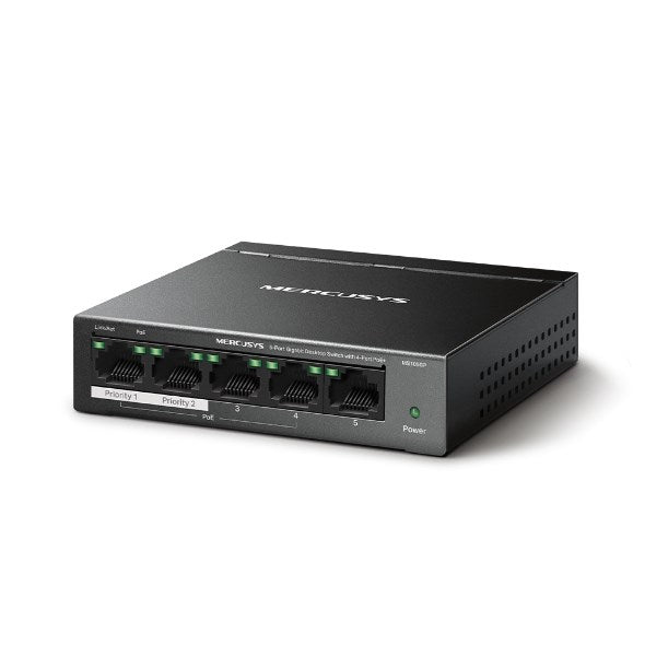 MERCUSYS Desktop Switch Gigabit 5 Ports 4 PoE 75.15 W MS105GP