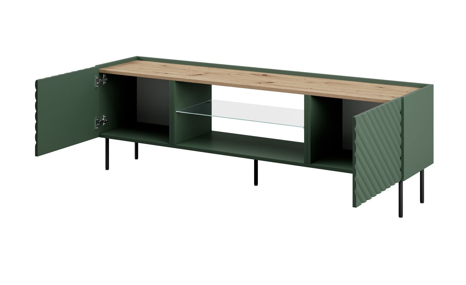 EF ONDA TV Cabinet 180.5x40x58.39 cm Green - Wall Mounted or Standing - Model ONDA 301442 180.5x40xH58.39