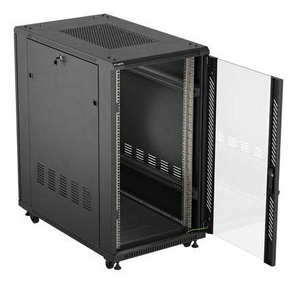 Lanberg FF01-6022-12B rack cabinet 22U Freestanding rack Black