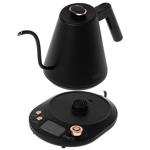 Adler Electric Kettle 1.0L Black/Gold Gooseneck