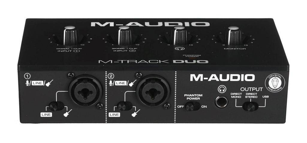 M-AUDIO M-Track Duo - USB Audio Interface - Crystal Preamplifier - 16 bit 48 kHz - Black