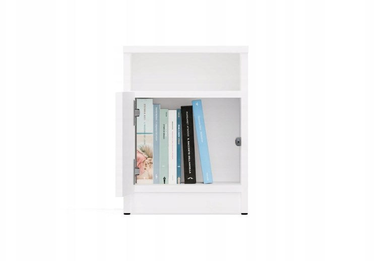 GALAX 30/1D White Bedside Table