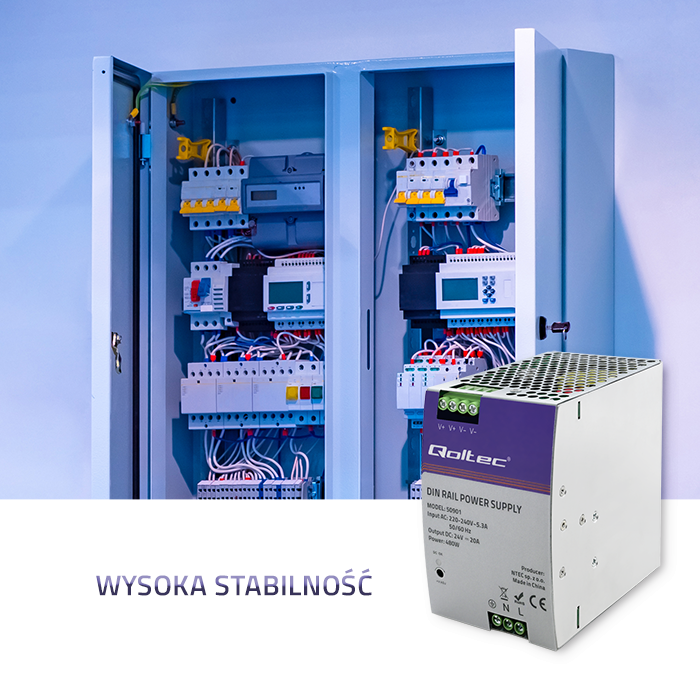 Qoltec Industrial Din Rail Power Supply 480W 24V 20A
