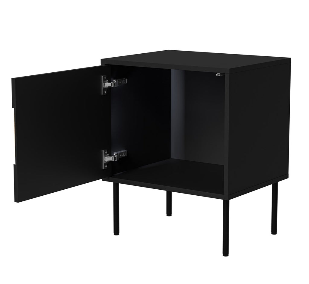 Cama INSERTO Bedside Cabinet 2 pcs 50x40x61.5 cm Black + LED