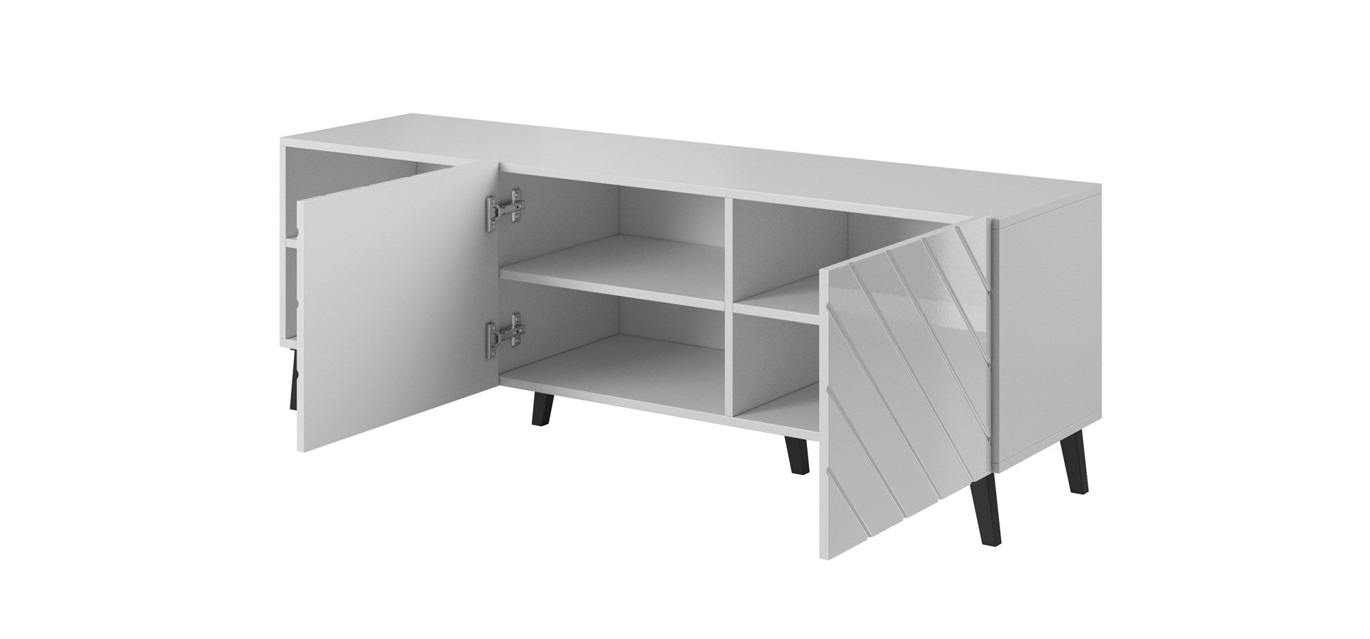 RTV Cabinet ABETO 150x42x52 White/Glossy