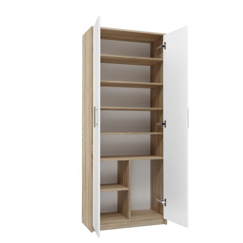 OLIV 2D Filing Cabinet 74x35x180 cm Sonoma/White
