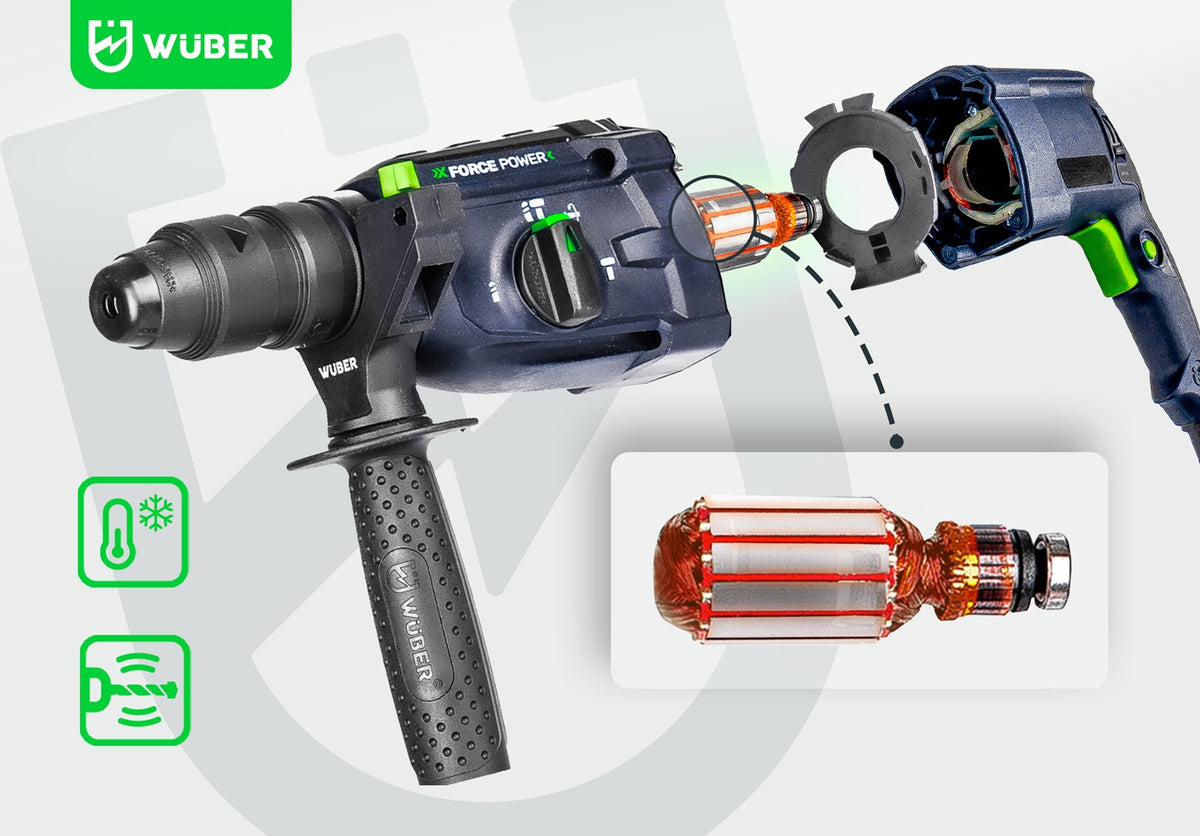 Rotary hammer with 4 J impact energy 2500 W W28920 WUBER