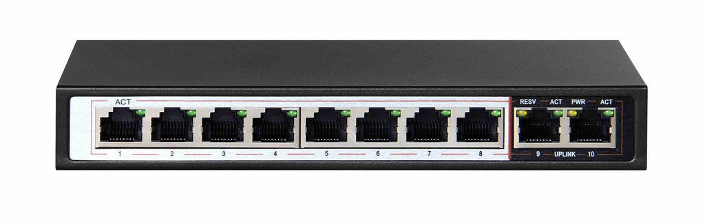 Extralink CERES PoE Switch 8x 100Mb/s 2x RJ45 Uplink 96W