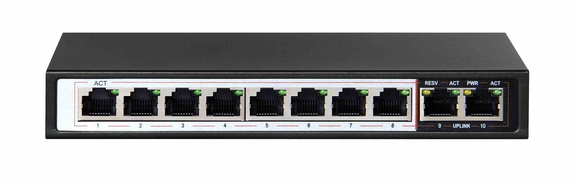 Extralink CERES PoE Switch 8x 100Mb/s 2x RJ45 Uplink 96W