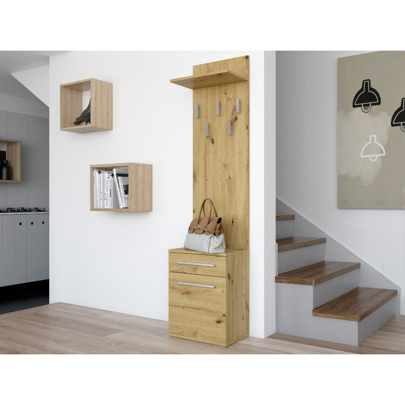 Topeshop DUO WIESZAK ARTISAN Clothing Hanger and Shoe Cabinet - Artisan Oak