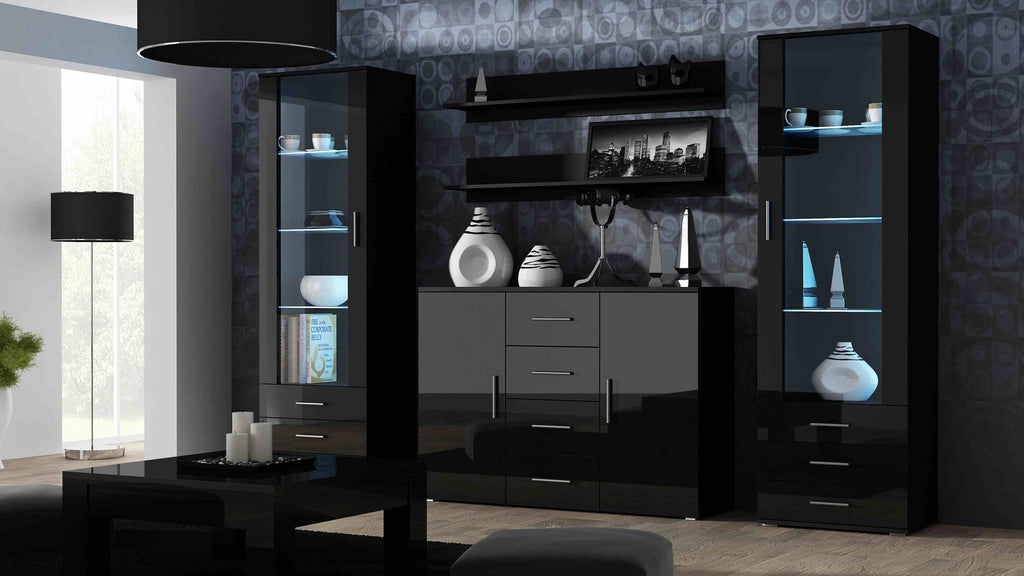 Cama Set of Two Shelves 125 cm SOHO Black Matte
