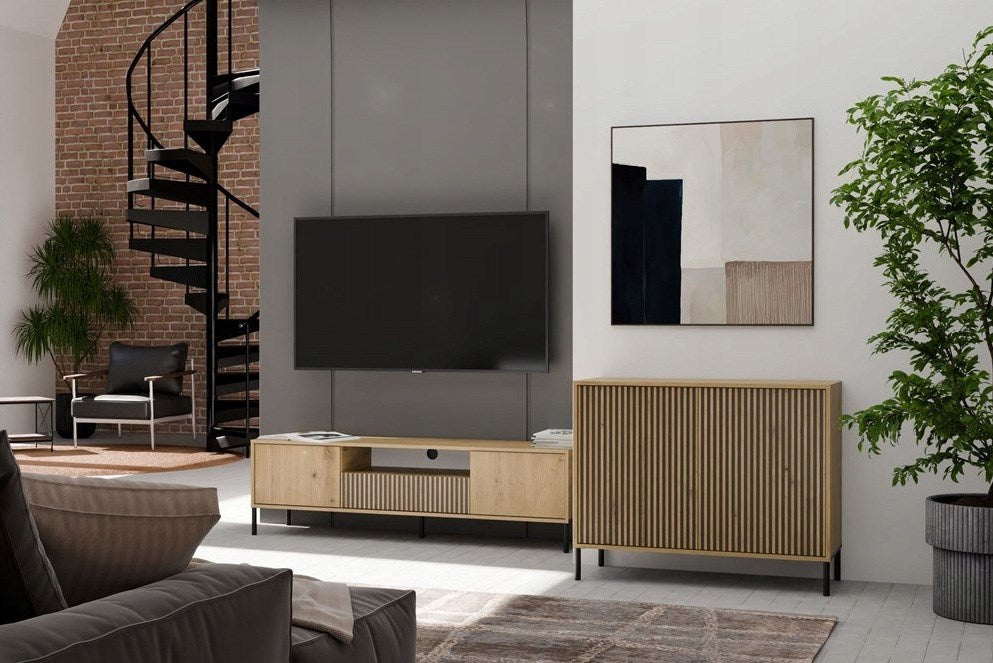 KAMARO 2D Slim Chest of Drawers Artisan Oak