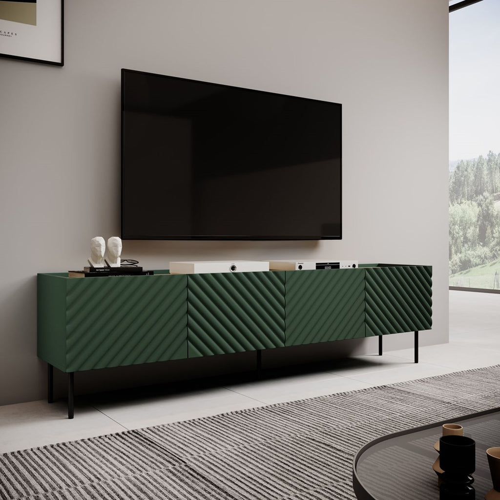 4D RTV Cabinet ONDA 200x40xH54.35 Green (Standing or Wall Mounted)