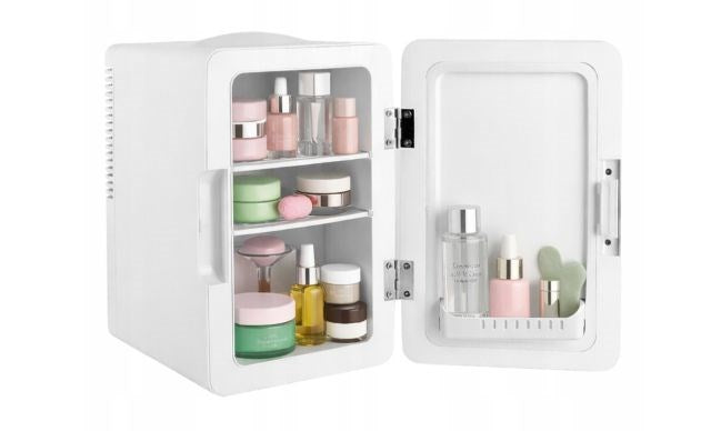 ELLE 6 L Cosmetic Fridge with LED Makeup Mirror White