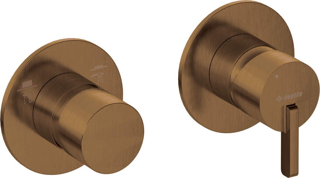 Deante Shower Faucet with Spray Switch Horizontal Brushed Bronze BQS C46P