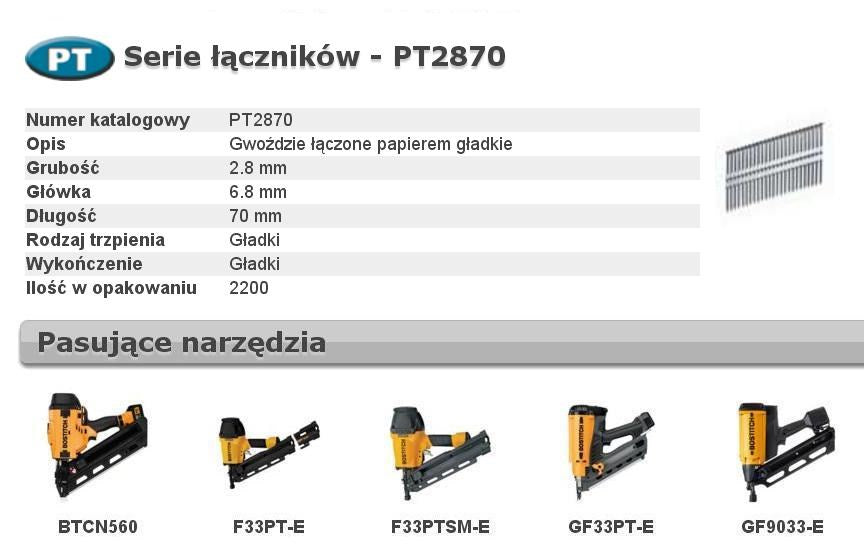 BOSTITCH Nails PT 33' 2.8 x 70 mm 2200 pcs.