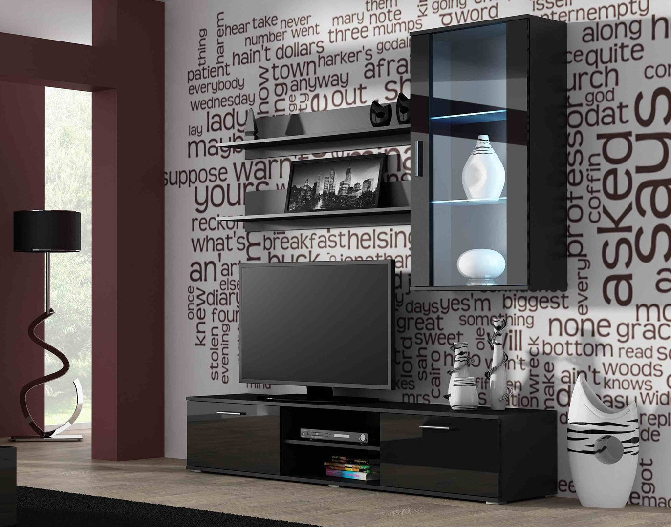 Cama Set of Two Shelves 125 cm SOHO Black Matte