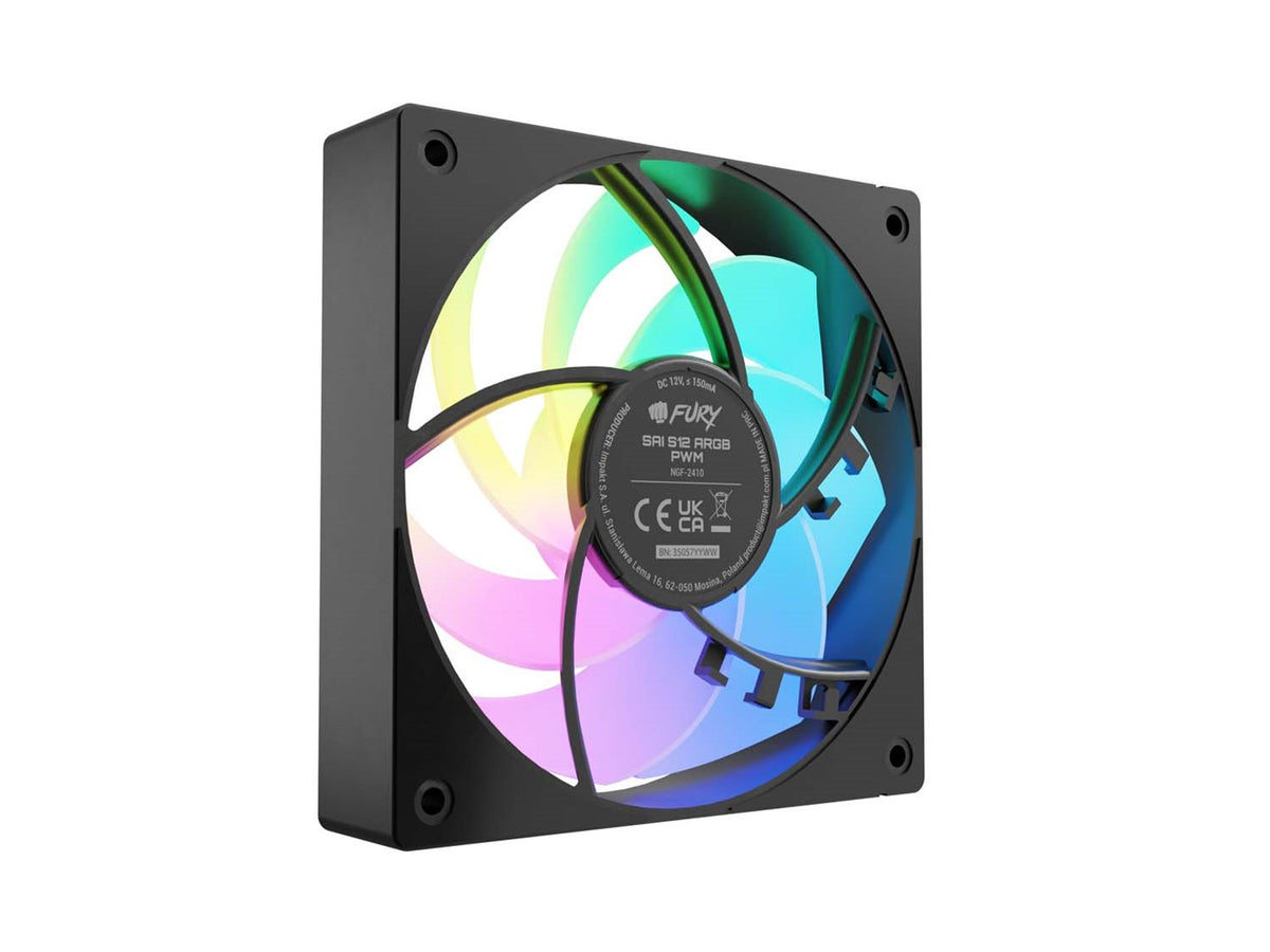 FURY Set of 3 Fans SAI S12 ARGB PWM, Black, Model NGF-2412