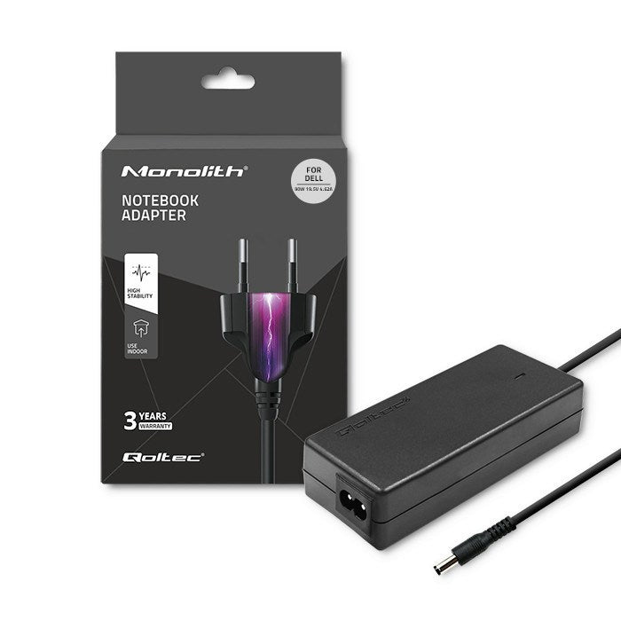 Qoltec 51516 Power Adapter 90W for Dell 19.5V 4.62A 3.0+pin