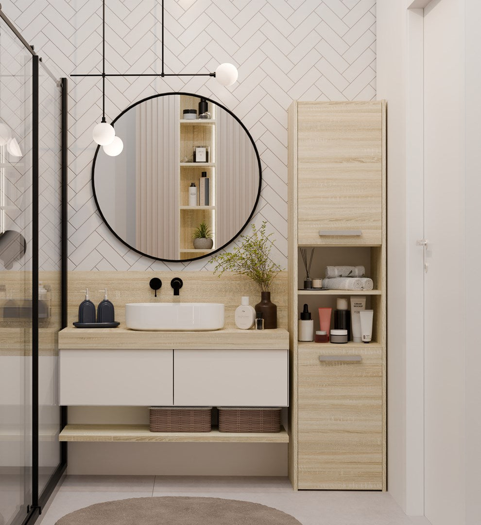 Topeshop S40 SONOMA Bathroom Storage Cabinet Sonoma Oak 40x30x170 cm