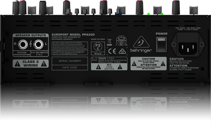 Behringer PPA200 Public Address (PA) system Freestanding Public Address (PA) system 200 W Black