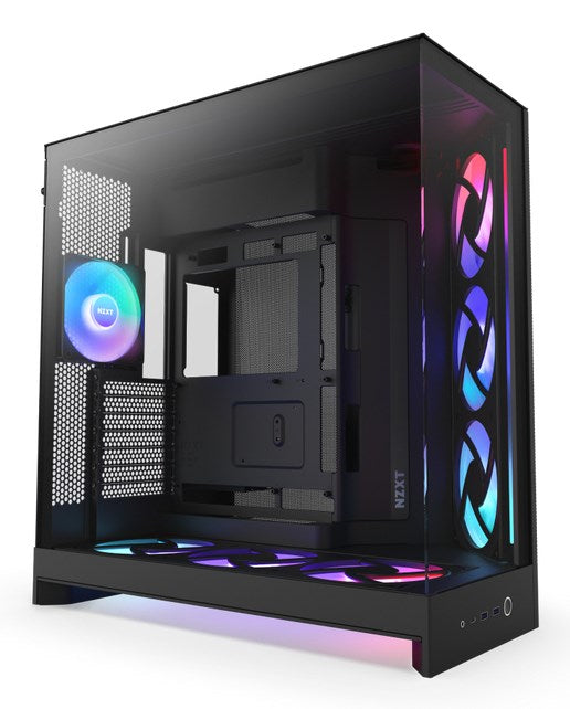 NZXT H9 Flow RGB+ Midi Tower Case - Black