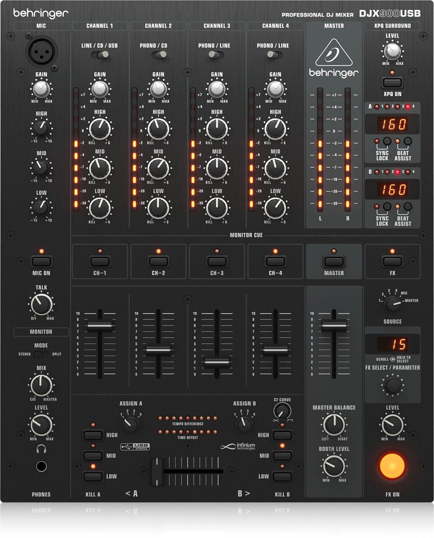Behringer DJX900USB 4-Channel DJ Mixer with USB Audio Interface