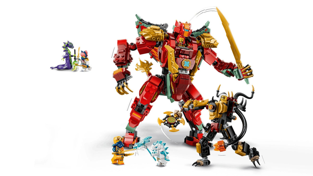 LEGO Building Blocks Wyldfyre's Transforming Dragon Mech Set 71868 - 821 Pieces, 6 Minifigures