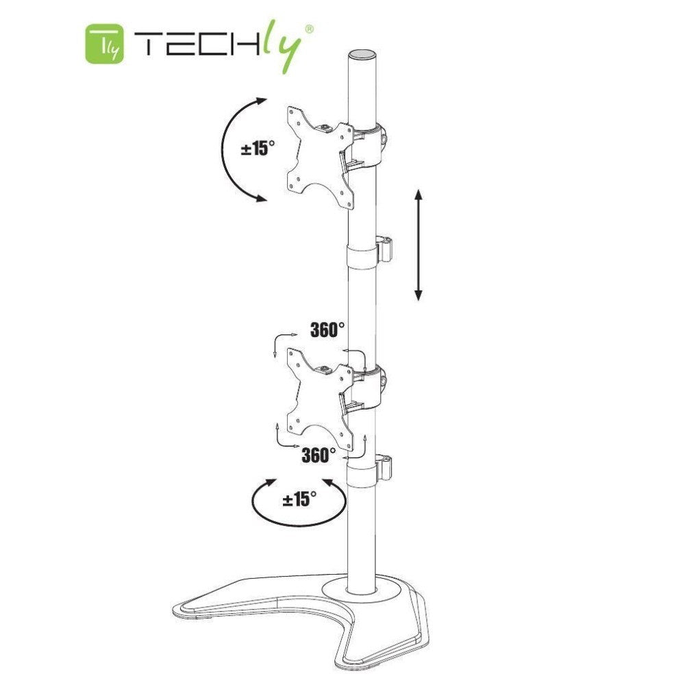 Techly ICA-LCD 2520V monitor mount / stand 68.6 cm (27 ) Desk Black