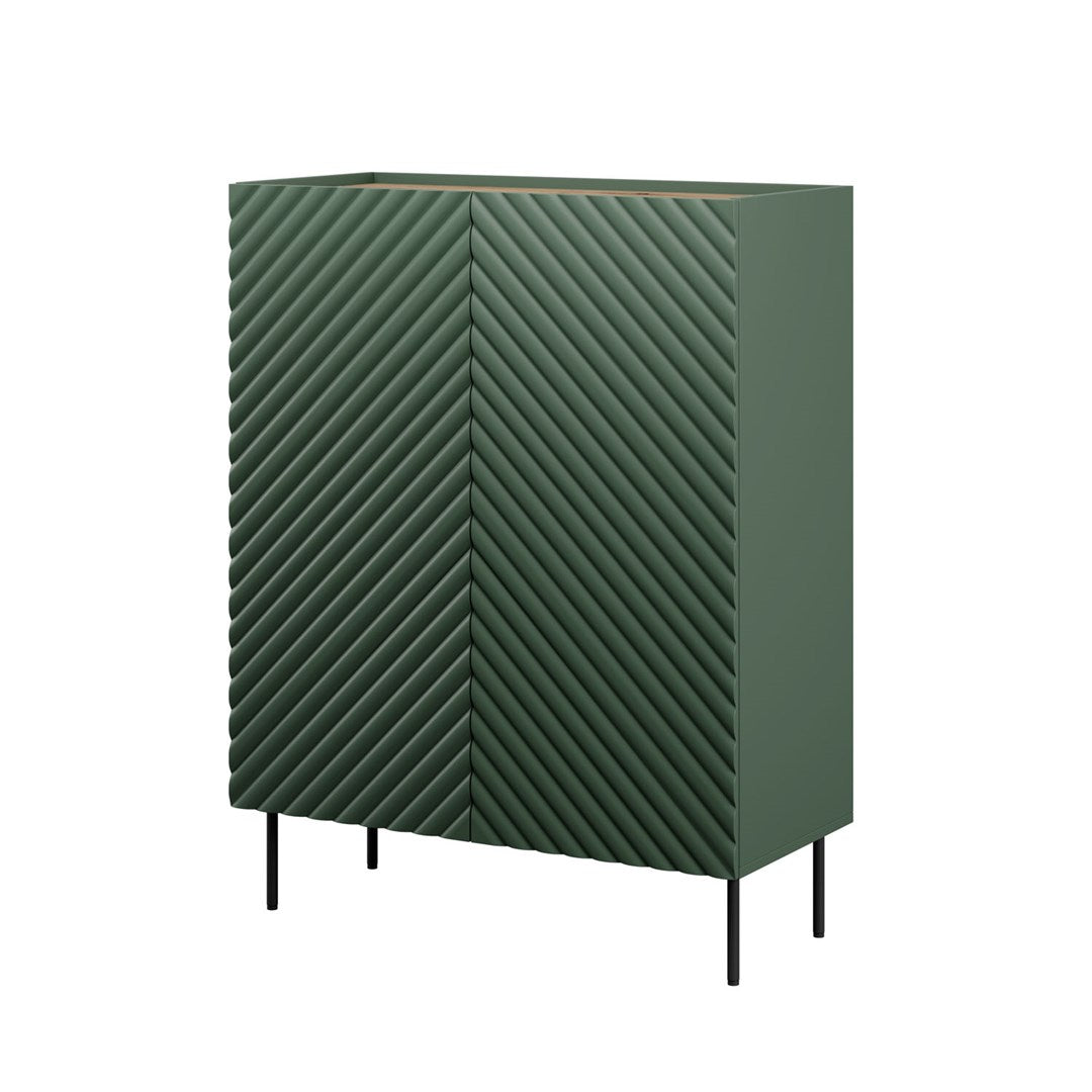 Bookcase 2D2SZ ONDA 98x45xH127 Green