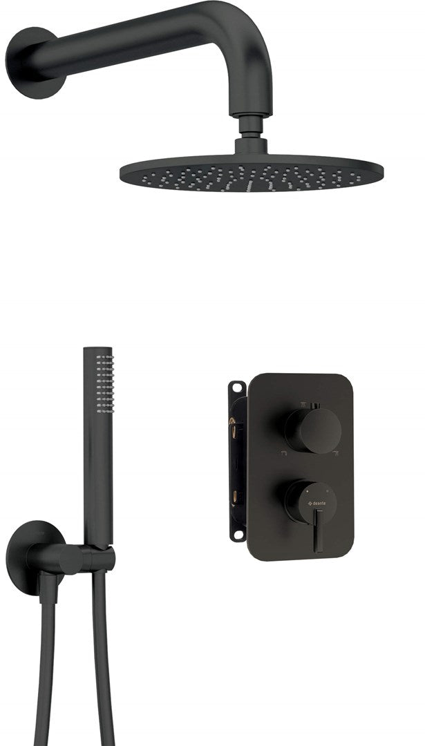 Concealed shower set with mixer box - with overhead shower