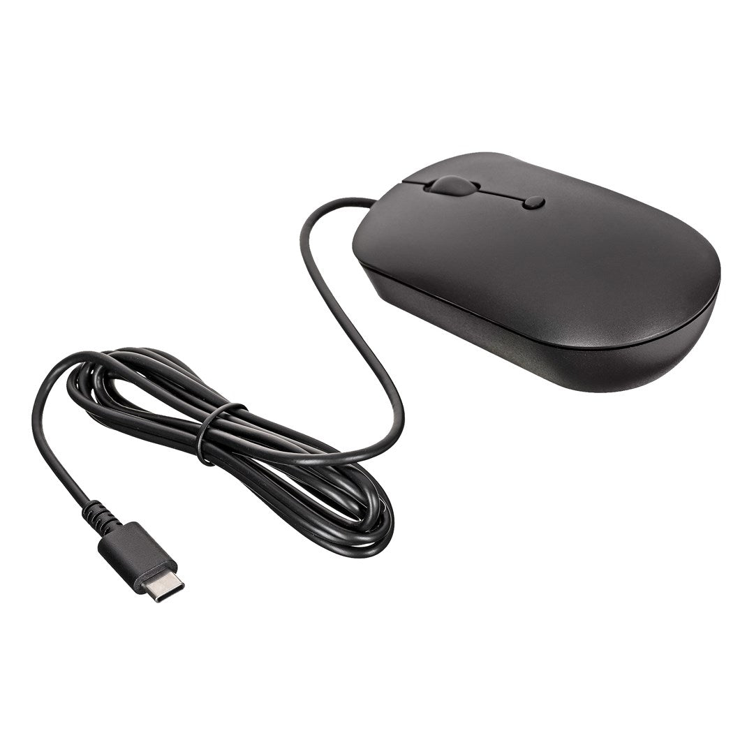 Lenovo 400 Compact Wired Optical Mouse - 4 Buttons - Raven Black - GY51D20875