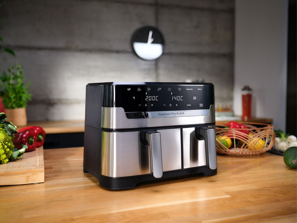 Tefal Dual Easy Fry & Grill EY905D Hot Air Fryer 8.3 L 2700 W Stainless Steel