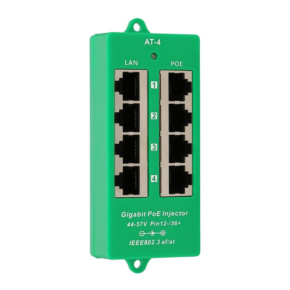 Extralink Gigabit PoE Injector 4 Portowy Active  4 ports Gigabit 802.3at/af  Mode A