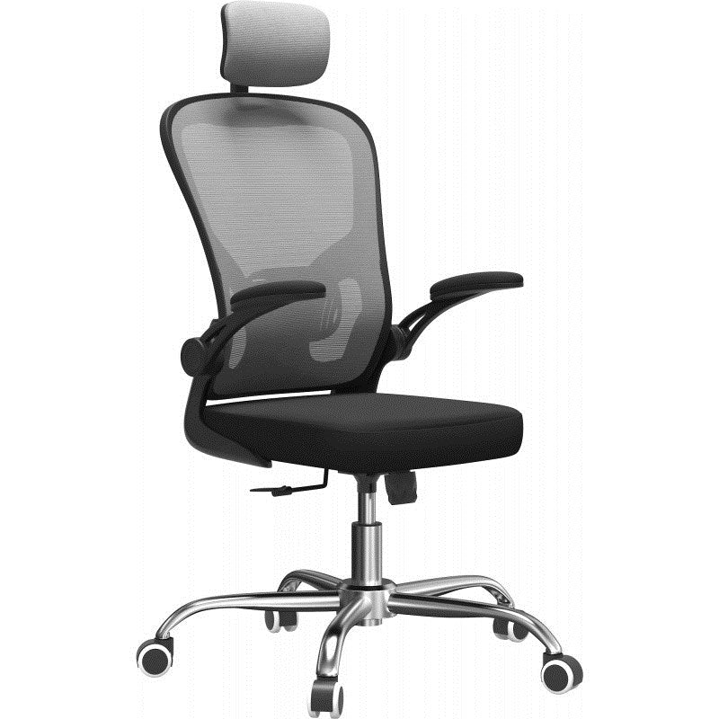 Topeshop DORY Gray Office Chair with Padded Seat and Mesh Backrest