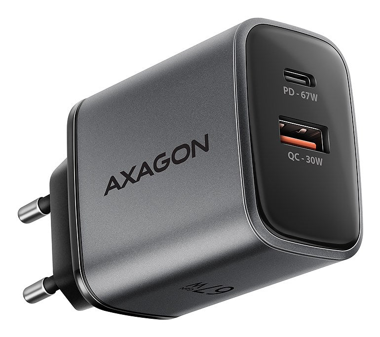 Axagon ACU-PQ67 PD3.0 & QC4+ 2xOUTPUTS wall charger 67W