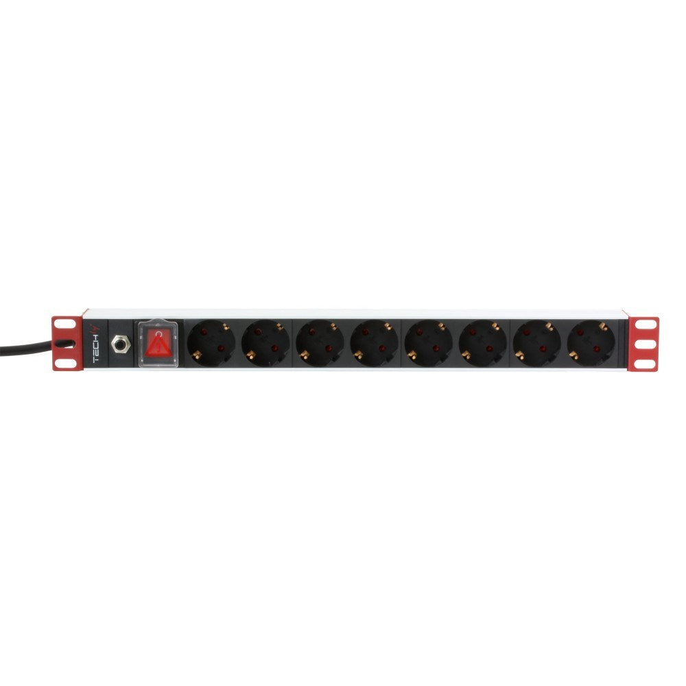 Techly Rack 19  Power Strip 8 Outlets Schuko Plug