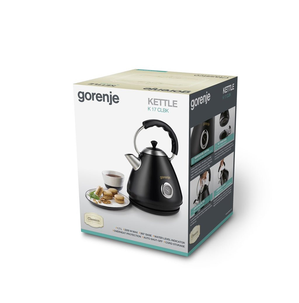 Gorenje Electric Kettle 1.7 L 2200 W Black K17CLBK