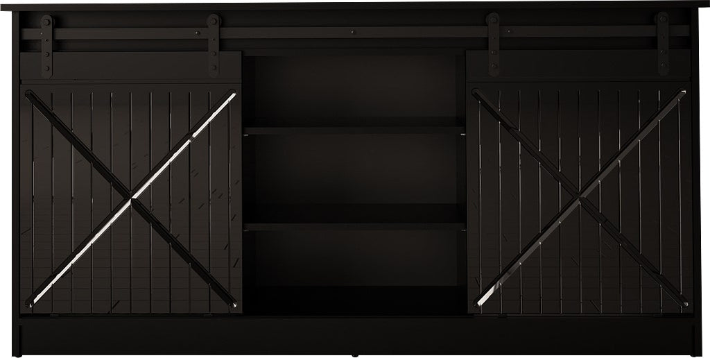 GRANERO Chest of Drawers 160x80x35 cm Black Gloss