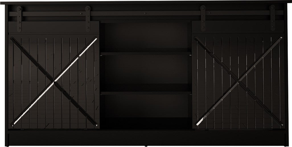 GRANERO Chest of Drawers 160x80x35 cm Black Gloss