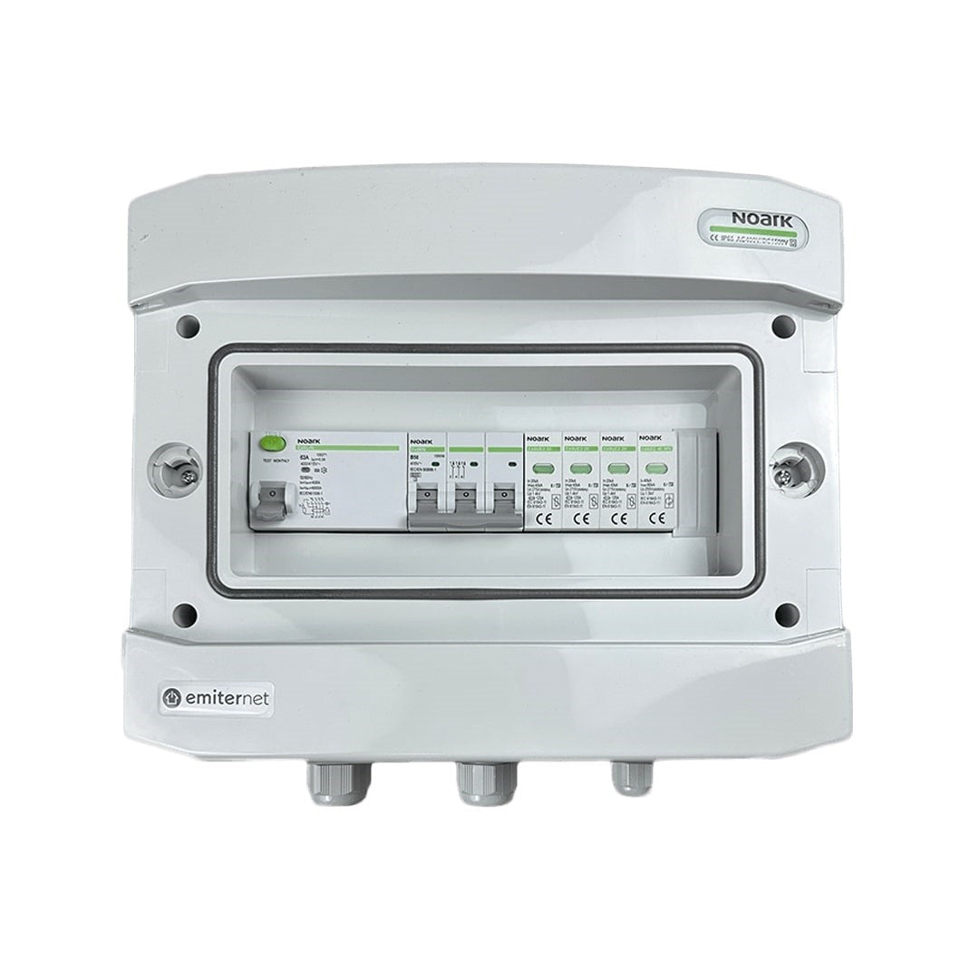EMITER Surge Arrester IP65 50A 3-Phase RCD Type A 63A/300mA EM-470N_AC