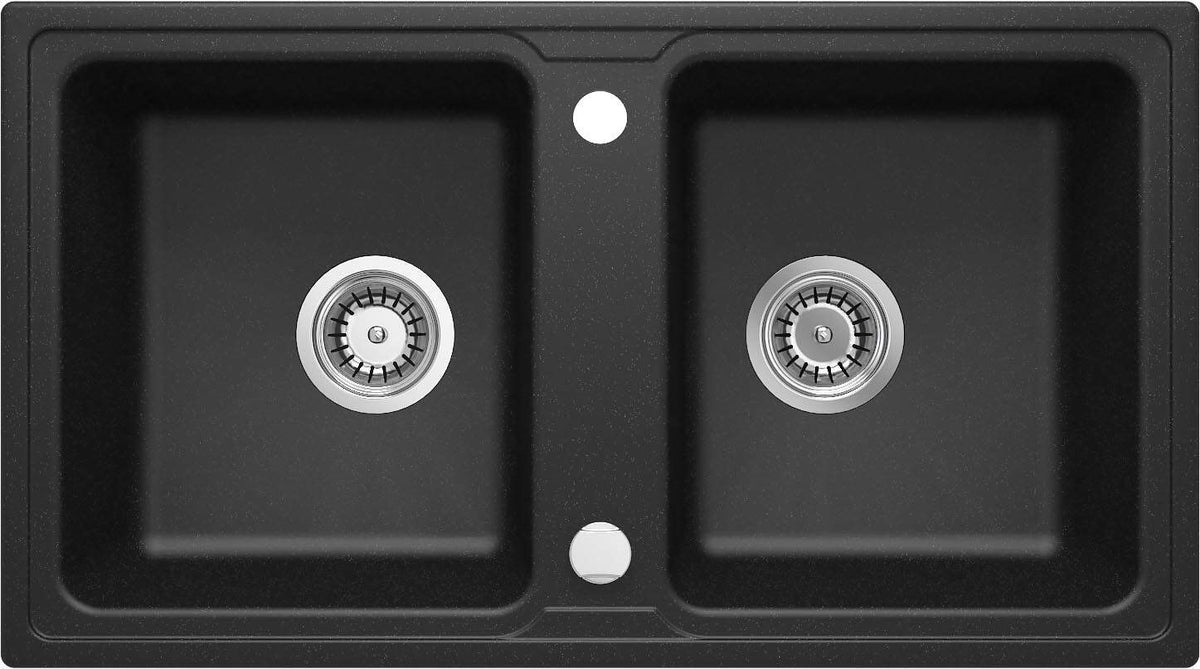 Deante 2-Bowl Granite Sink Graphite Metallic 780x435mm