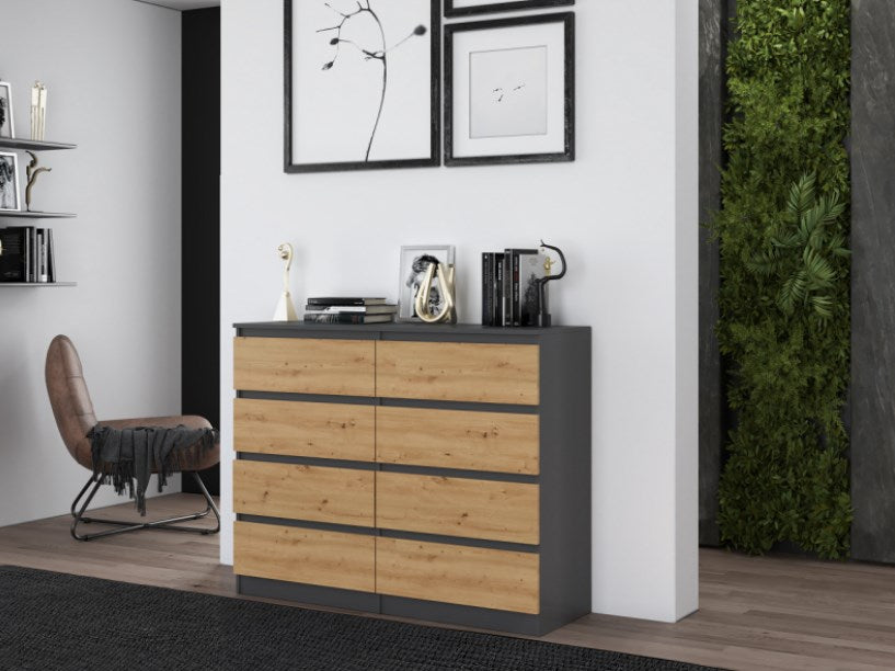 MALWA Chest of Drawers 120 cm Anthracite/Artisan M8-120