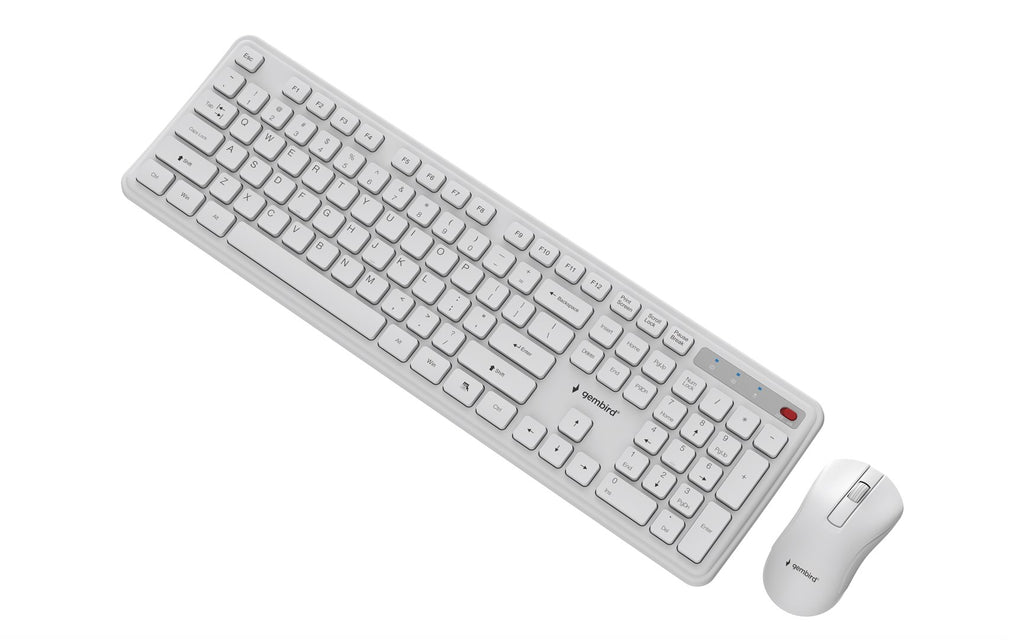 Gembird KBS-WPS-01 Slim Pro Business wireless desktop set  white  US layout