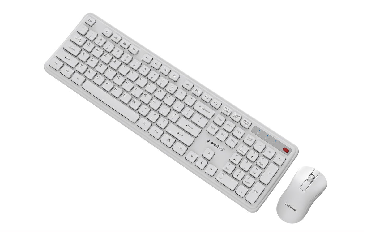 Gembird KBS-WPS-01 Slim Pro Business wireless desktop set  white  US layout