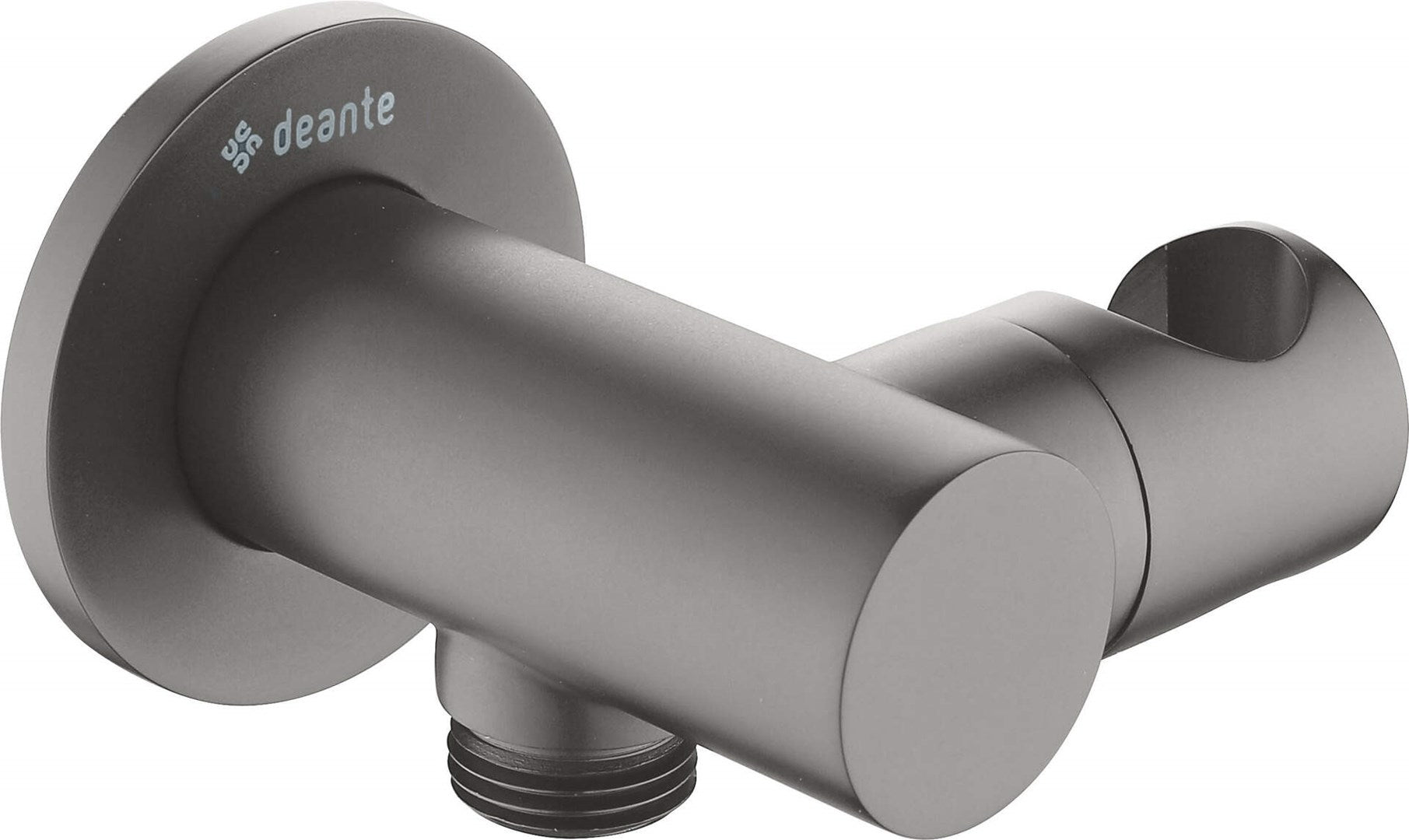 Round angled connector with handset holder